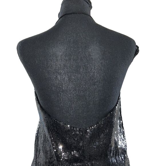 Hugs Black Sequins Halter Back Top/Blouse(Size - Picture 3 of 9